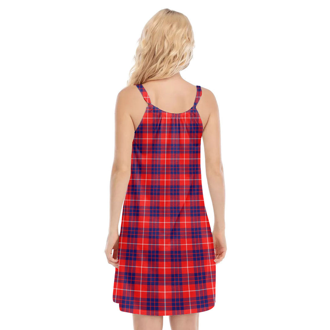 Hamilton Modern Tartan Crest O-neck Cami Dress