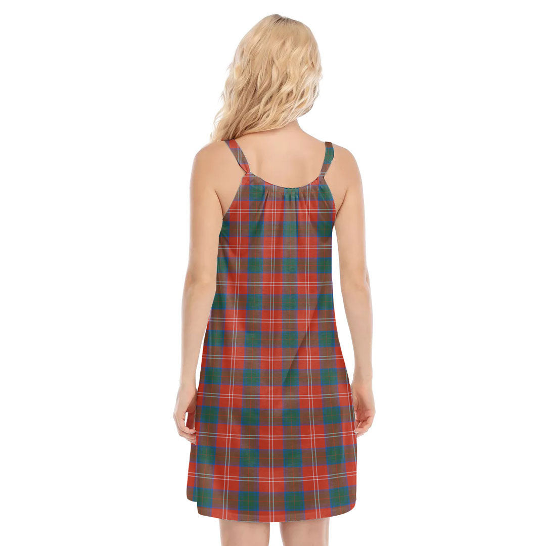 Chisholm Ancient Tartan Crest O-neck Cami Dress