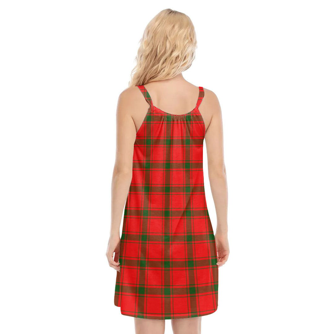 MacDonald of Sleat Tartan Crest O-neck Cami Dress