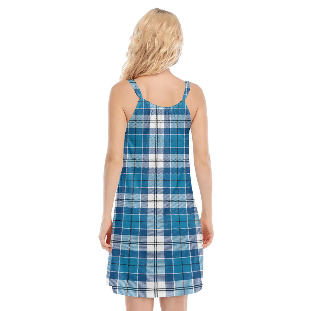 Roberton Tartan Crest O-neck Cami Dress