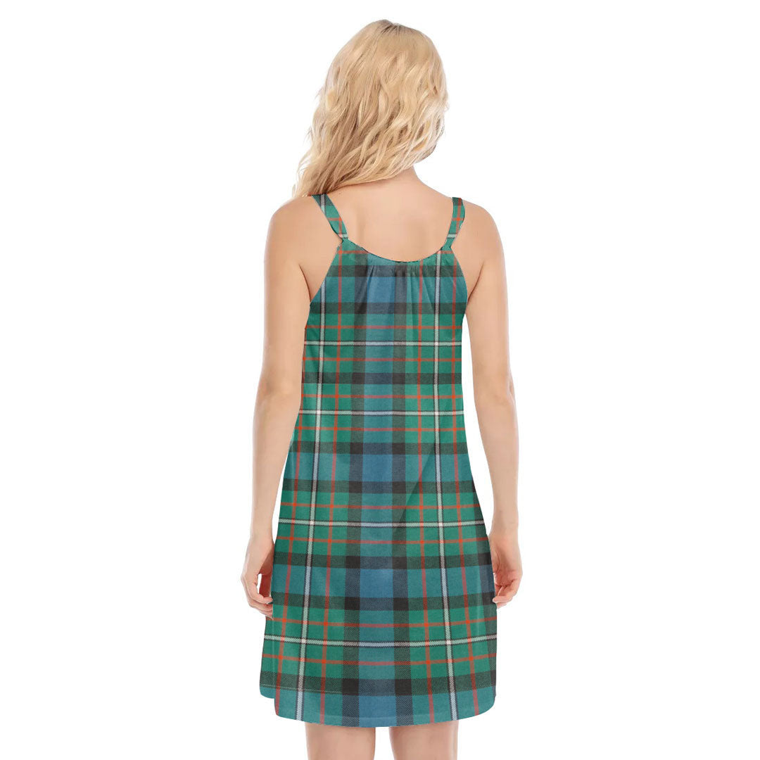 FERGUSON ANCIENT Tartan Crest O-neck Cami Dress