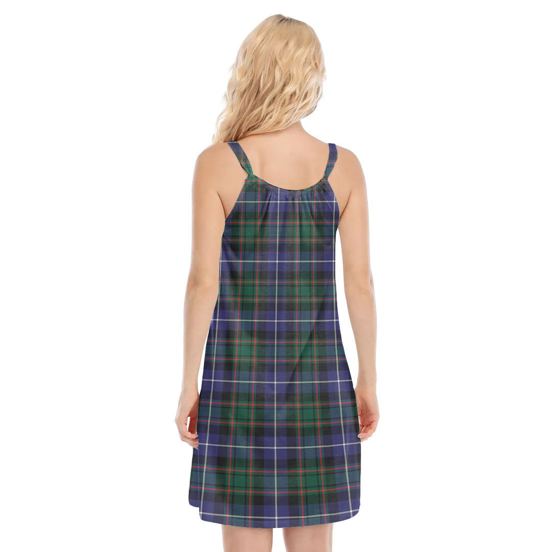 MacRae Hunting Modern Tartan Crest O-neck Cami Dress