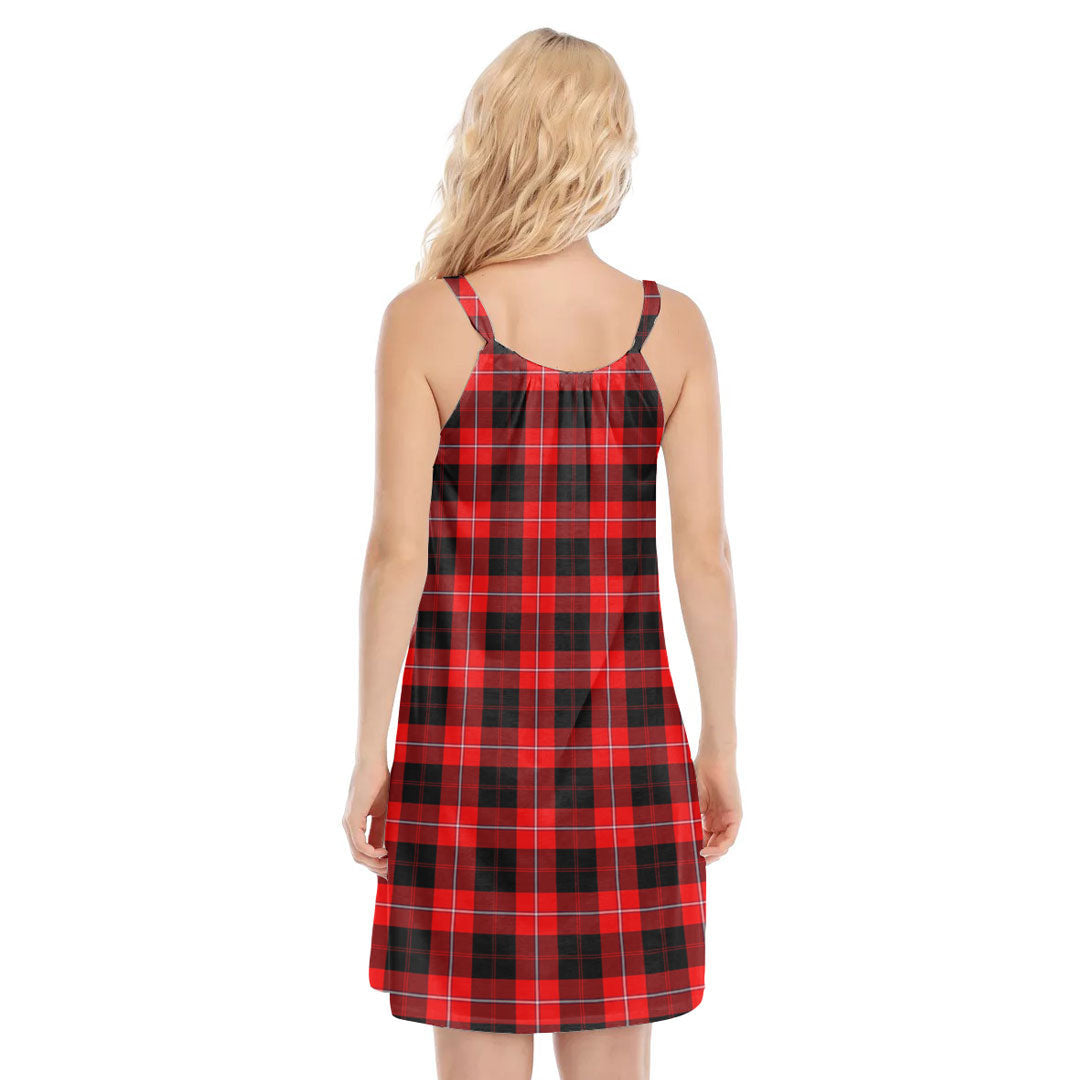 Cunningham Modern Tartan Crest O-neck Cami Dress