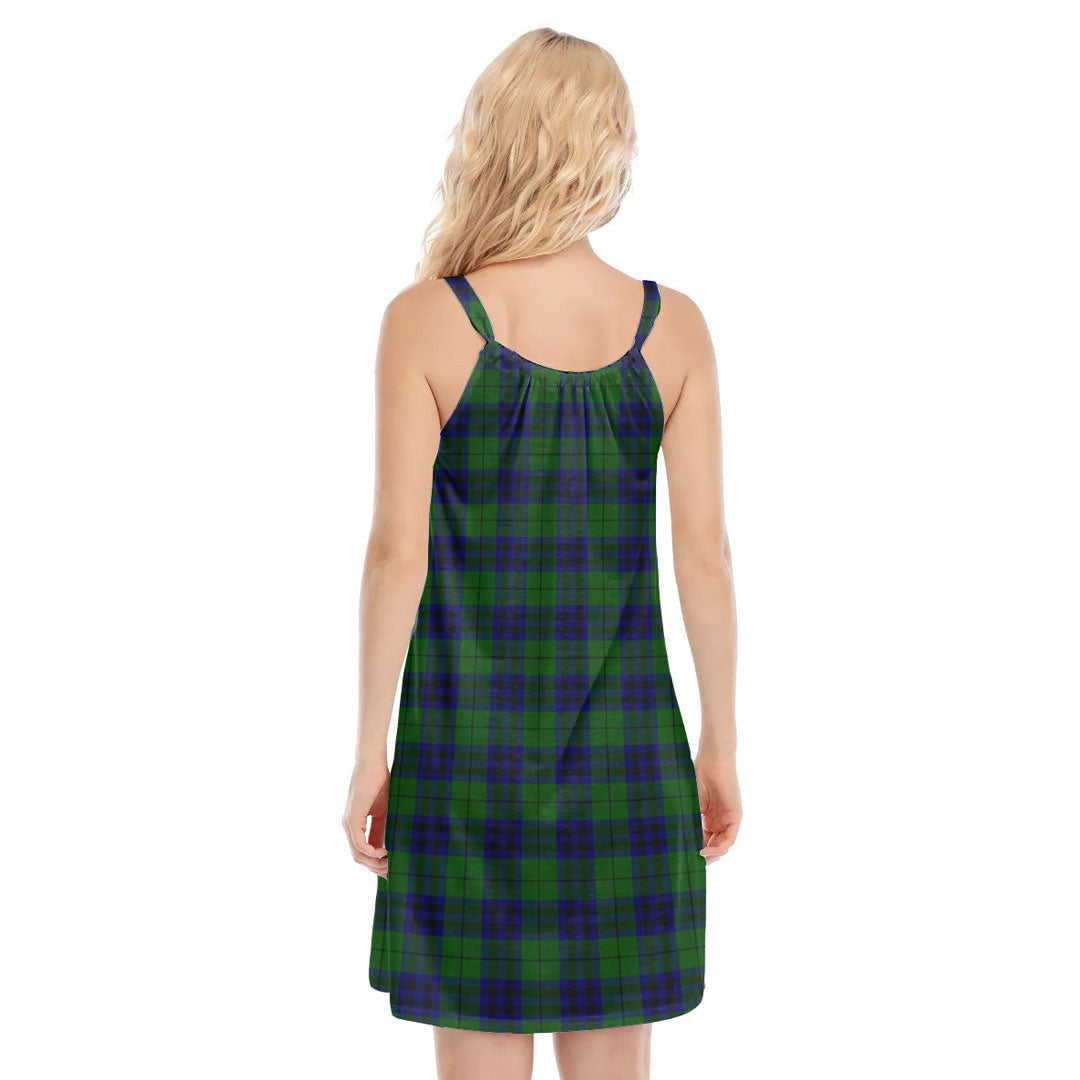 Keith Modern Tartan Crest O-neck Cami Dress