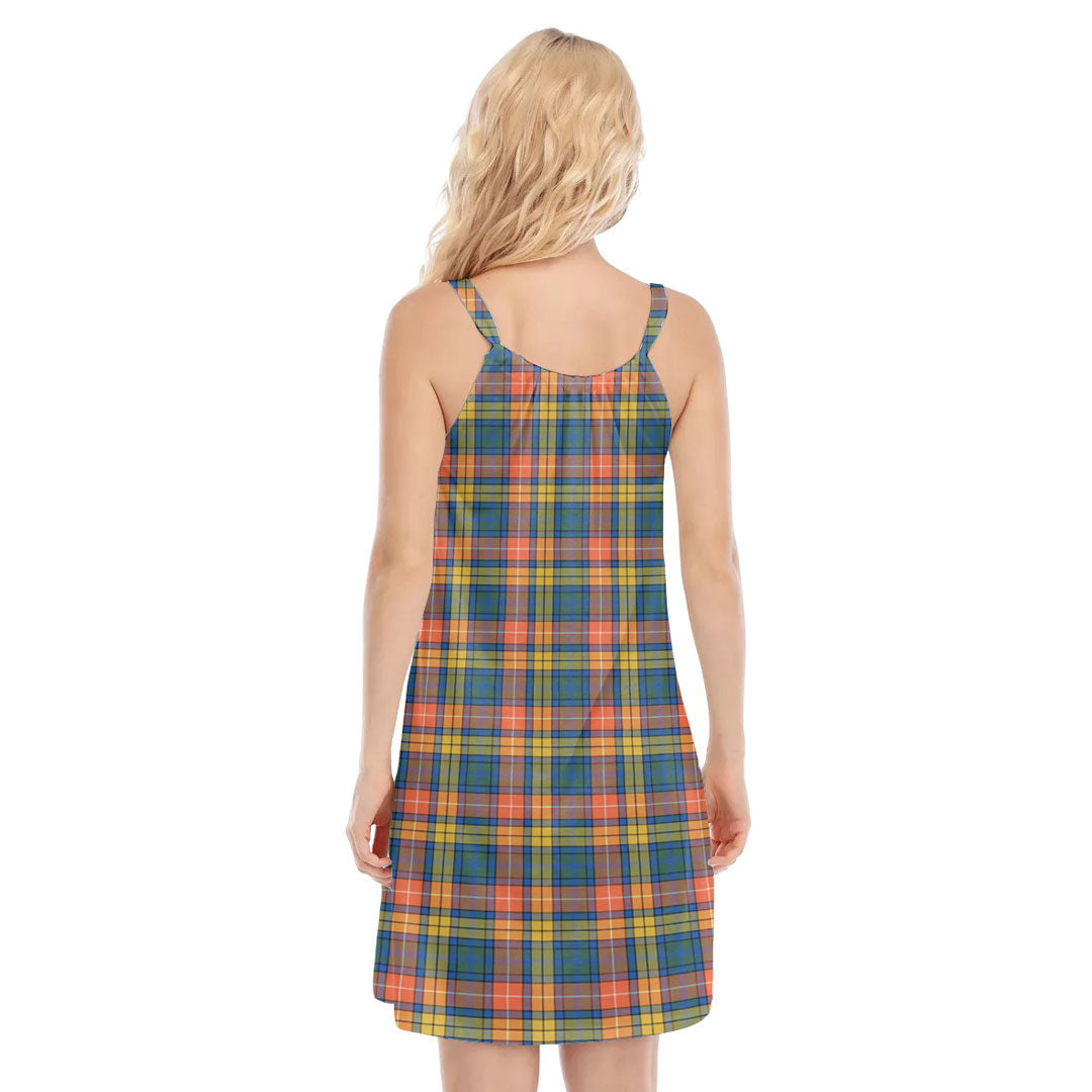 Buchanan Ancient Tartan Crest O-neck Cami Dress