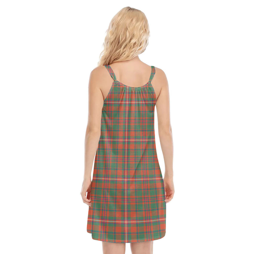 MacKinnon Ancient Tartan Crest O-neck Cami Dress