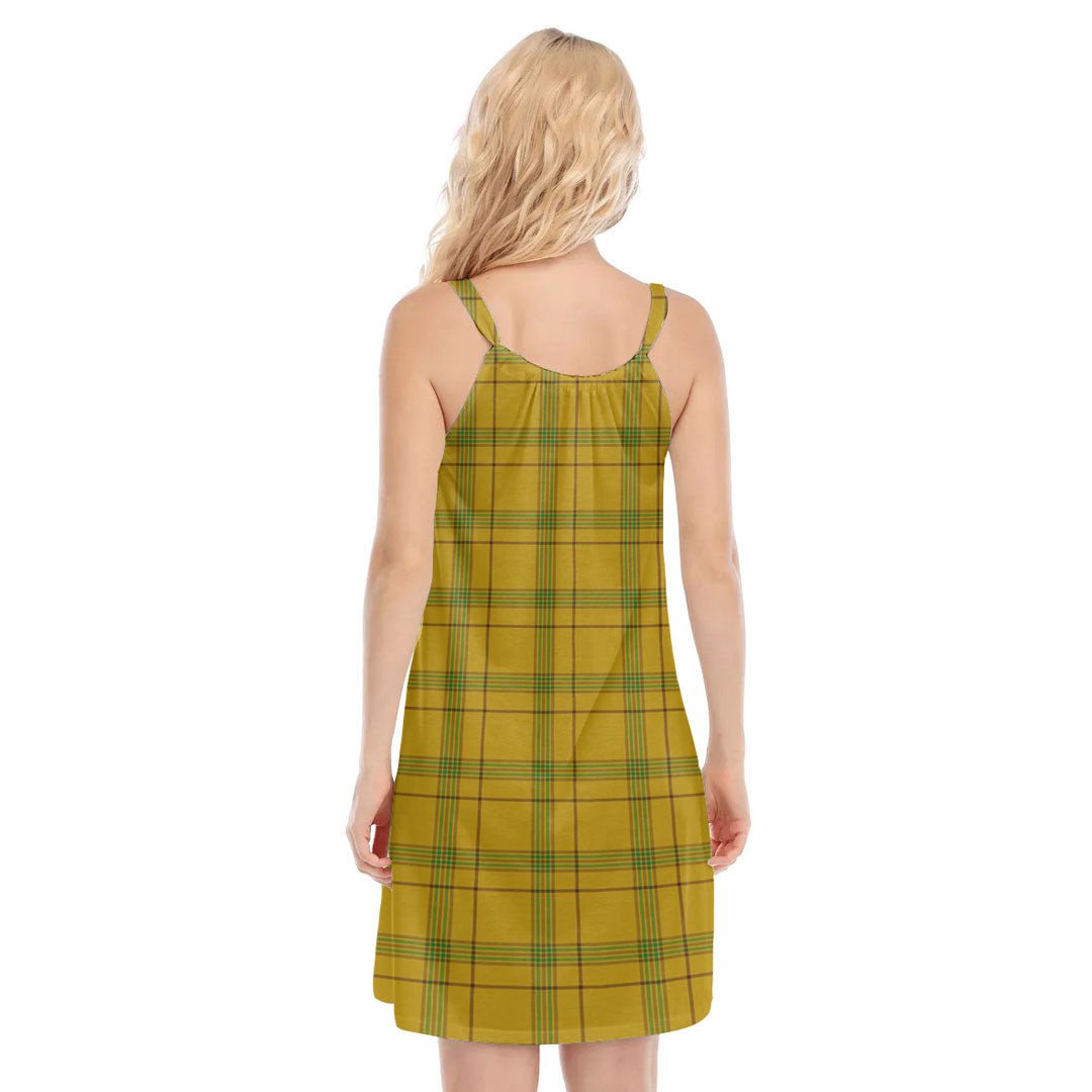 Houston Tartan Crest O-neck Cami Dress