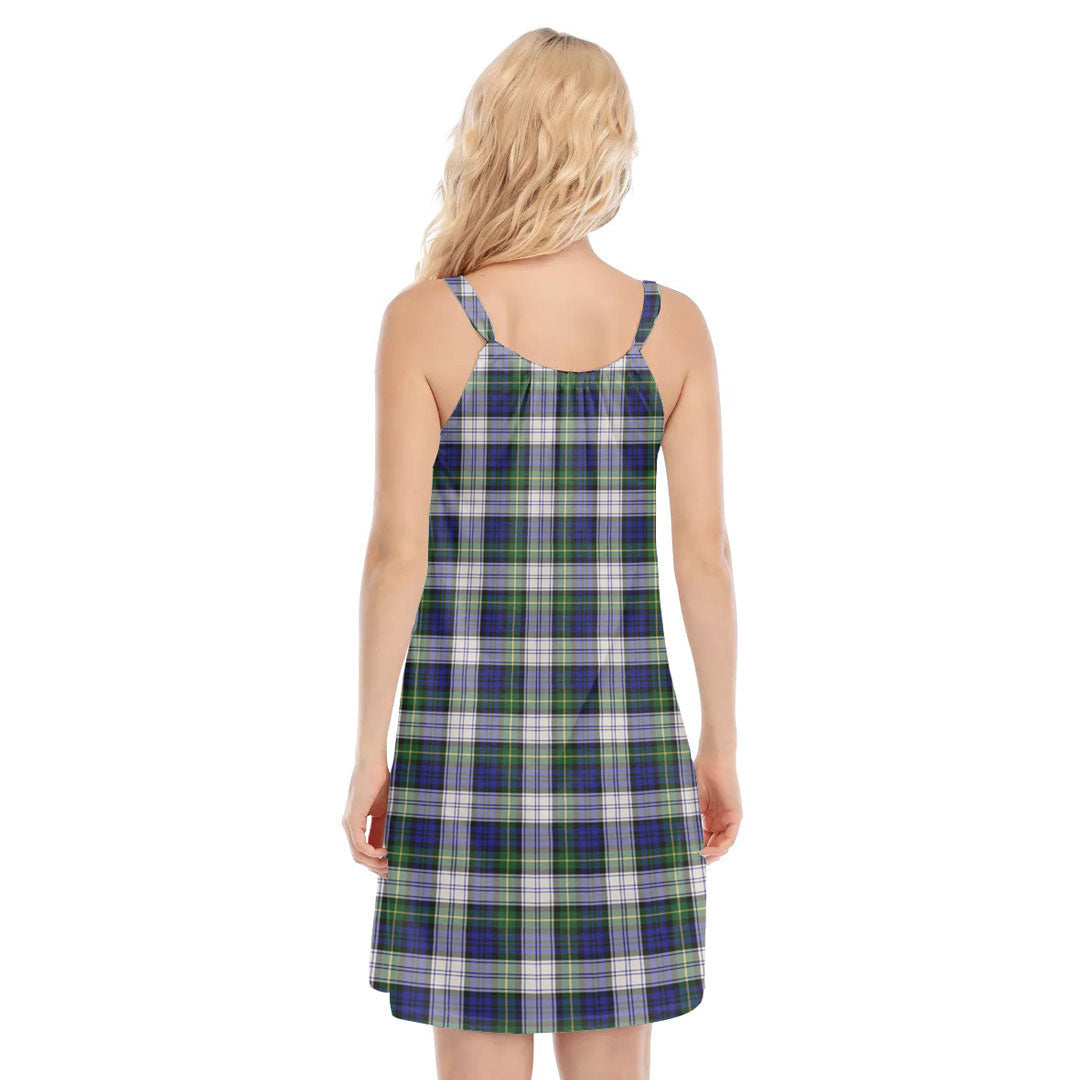 Gordon Dress Modern Tartan Crest O-neck Cami Dress