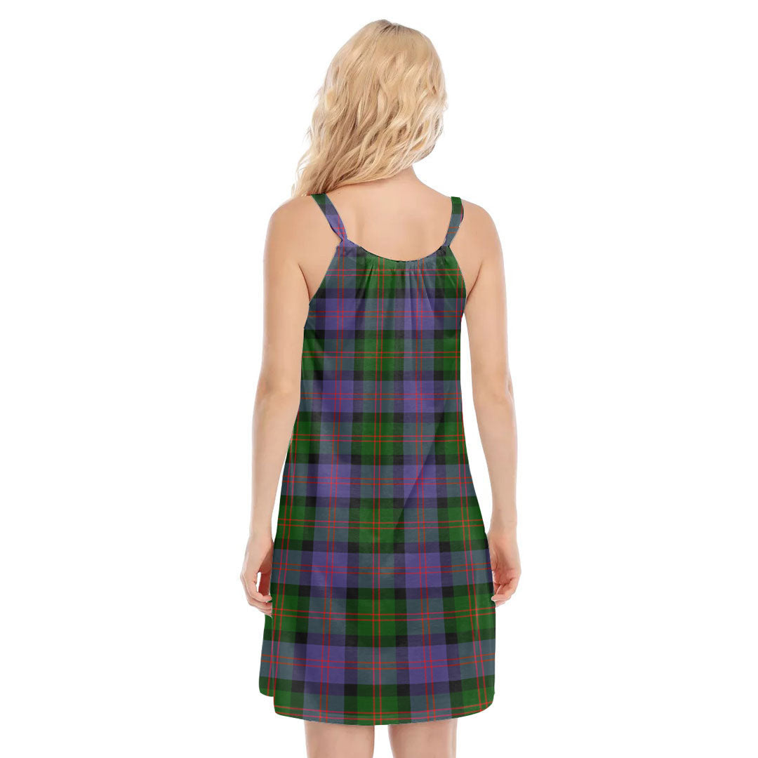 Blair Modern Tartan Crest O-neck Cami Dress