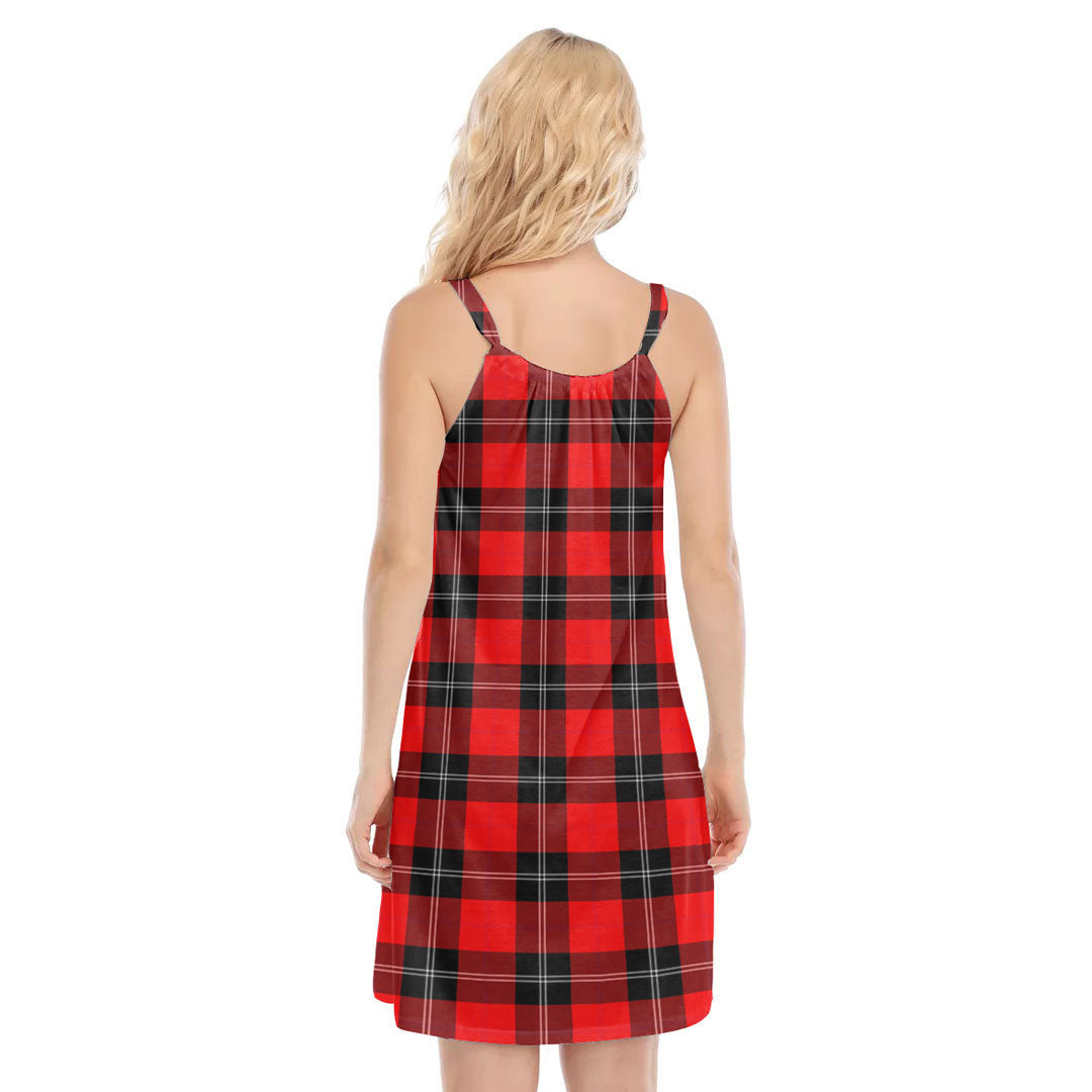 Ramsay Modern Tartan Crest O-neck Cami Dress