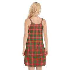 Bruce Modern Tartan Crest O-neck Cami Dress