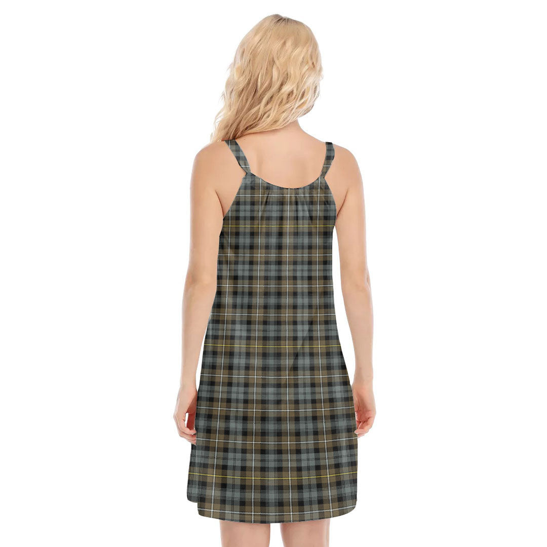 Campbell Argyll Weathered Tartan Crest O-neck Cami Dress