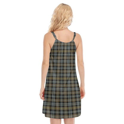 Campbell Argyll Weathered Tartan Crest O-neck Cami Dress