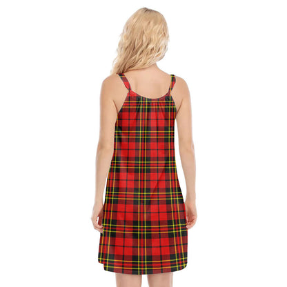 Brodie Modern Tartan Crest O-neck Cami Dress