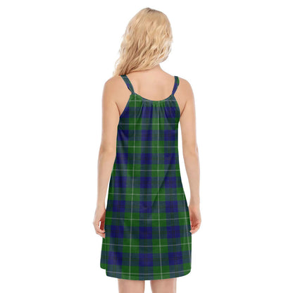 Oliphant Modern Tartan Crest O-neck Cami Dress