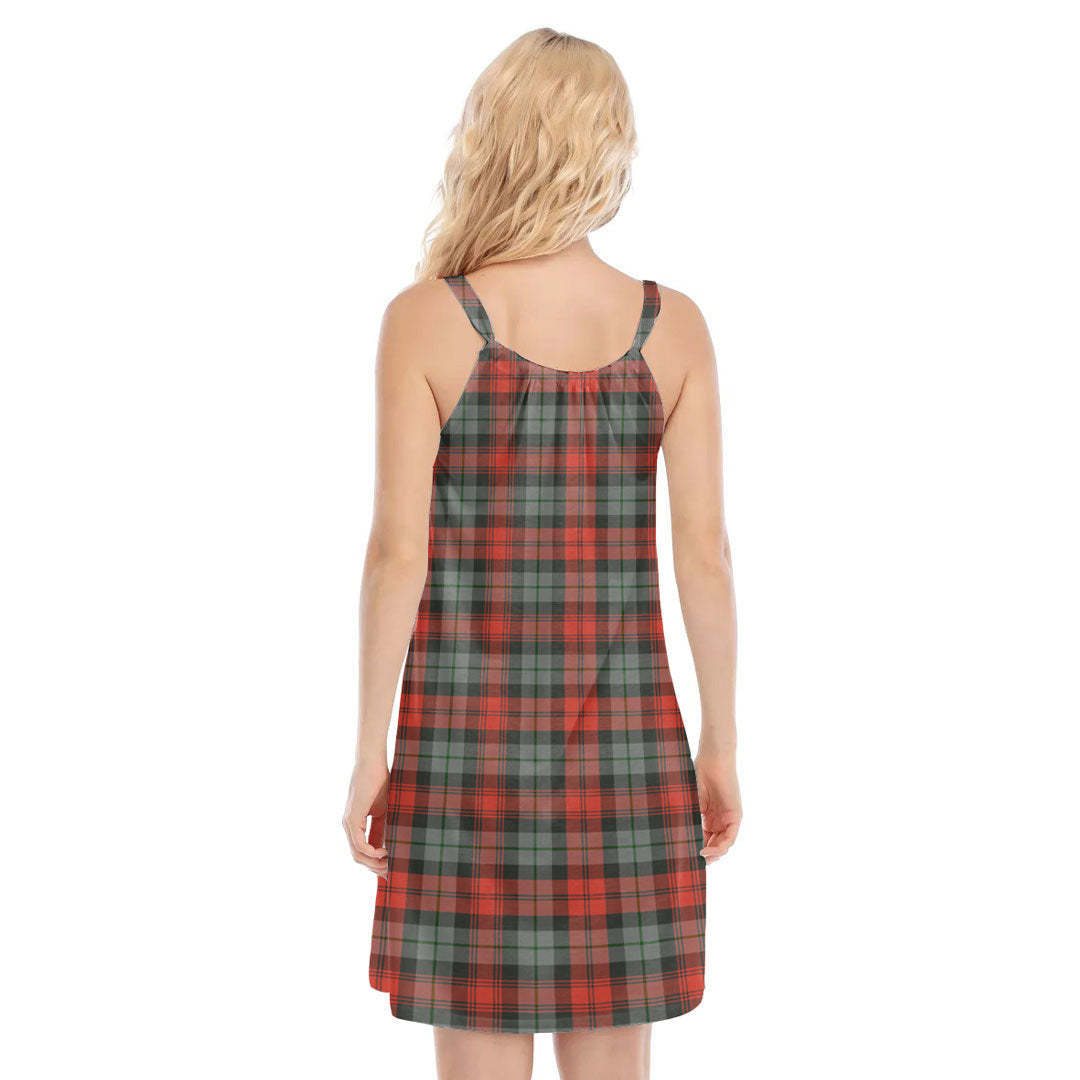 MacLachlan Weathered Tartan Crest O-neck Cami Dress