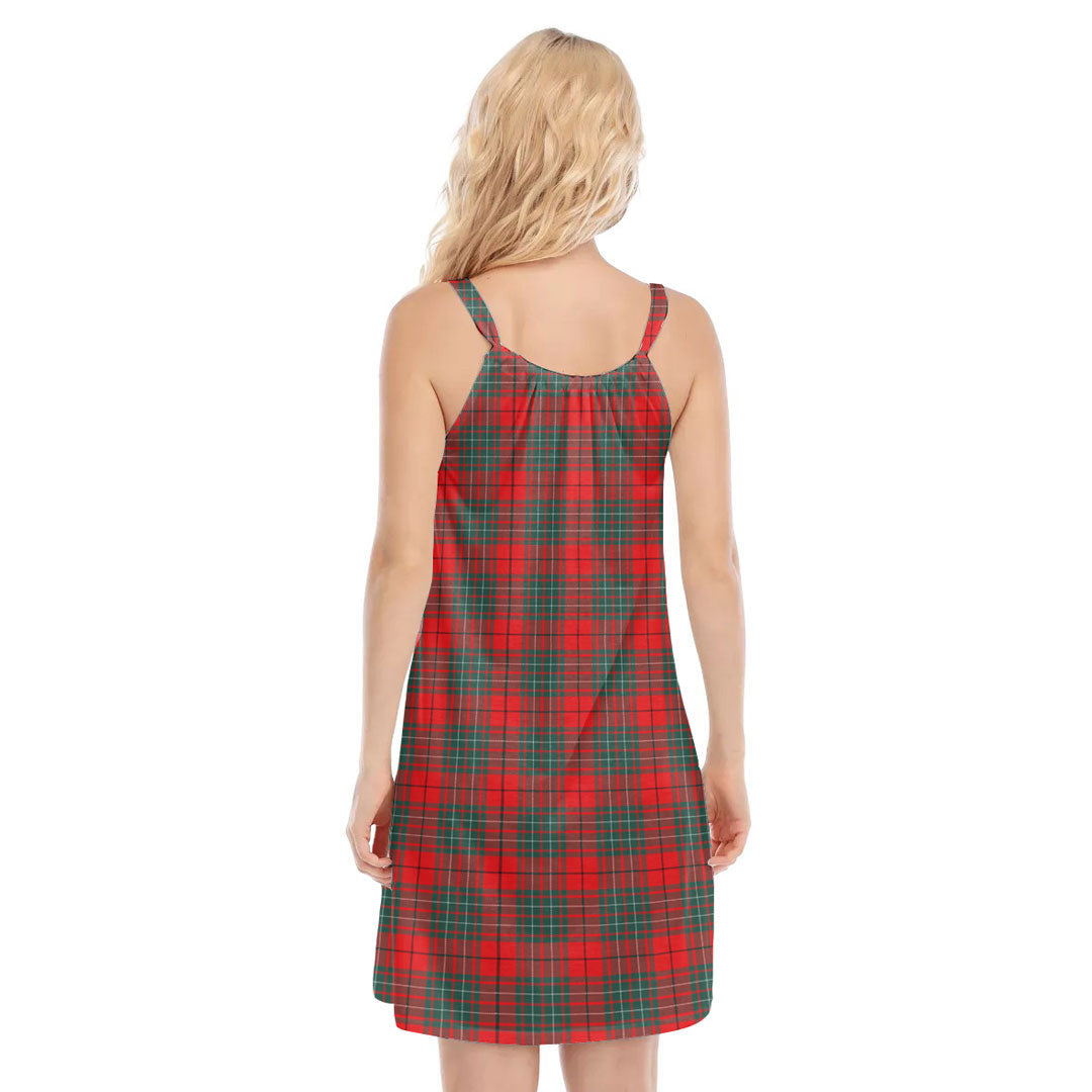 Cumming Modern Tartan Crest O-neck Cami Dress