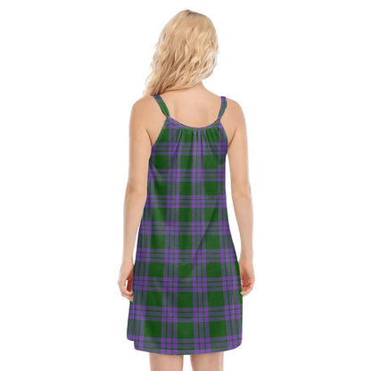 Elphinstone Tartan Crest O-neck Cami Dress