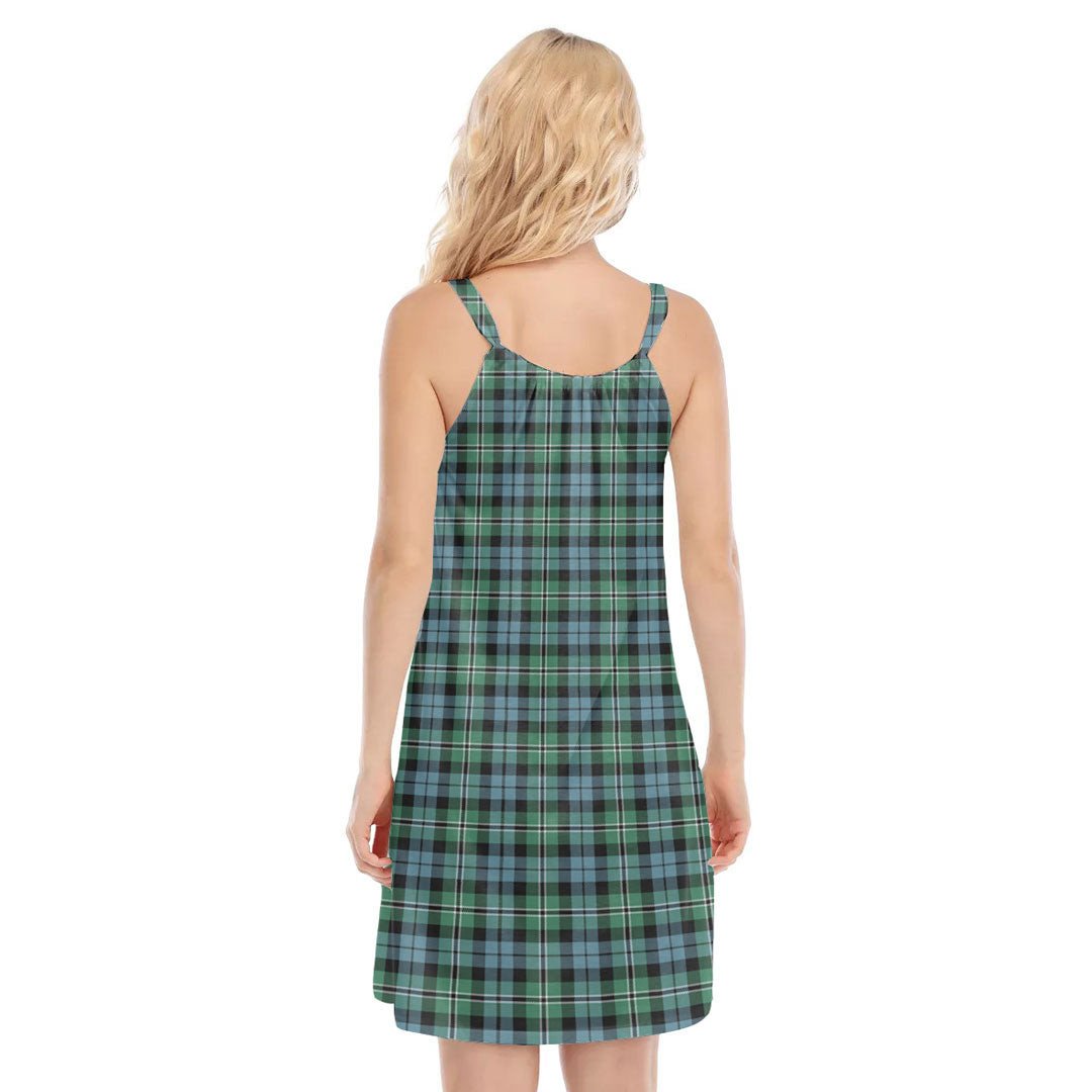 Melville Tartan Crest O-neck Cami Dress