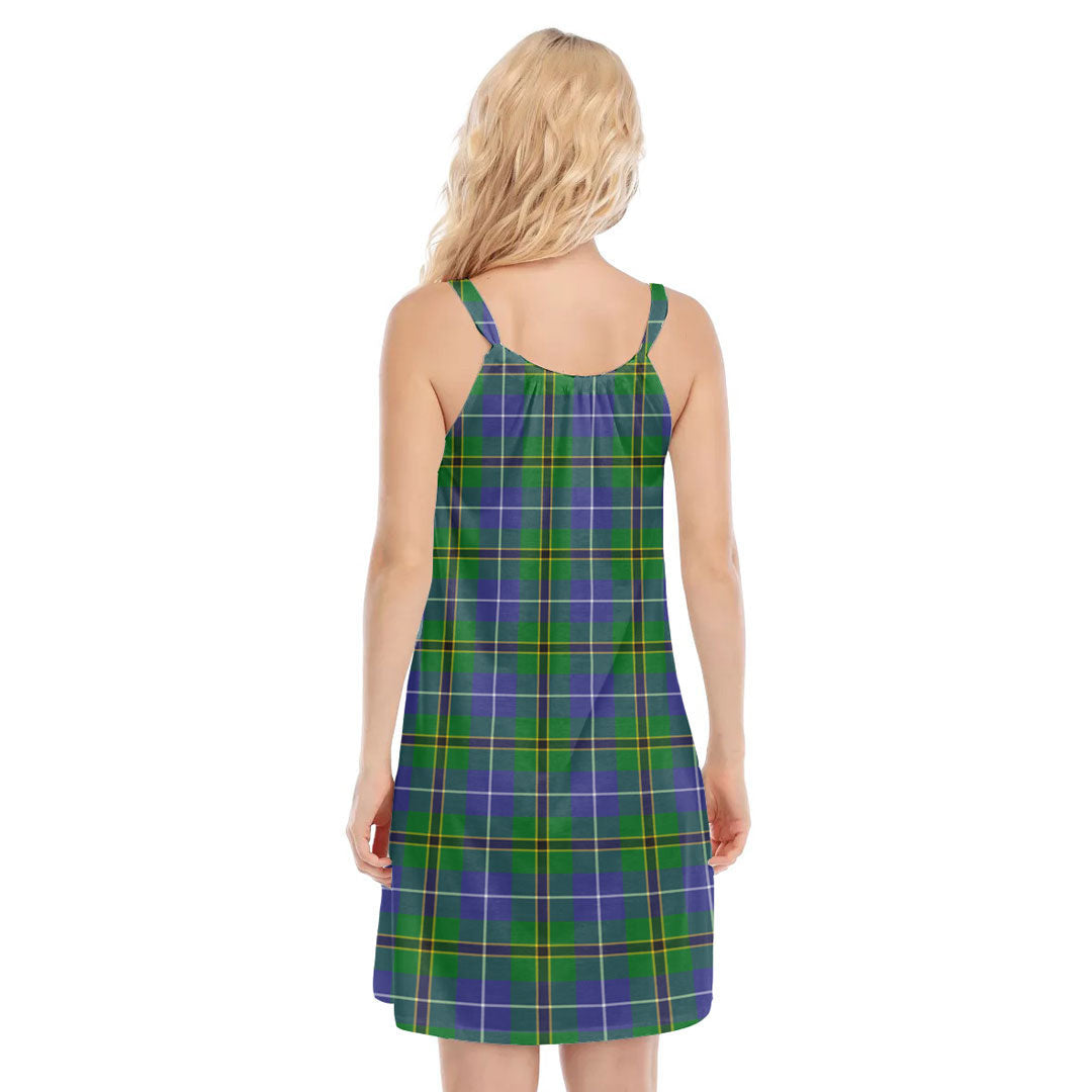 Turnbull Hunting Tartan Crest O-neck Cami Dress