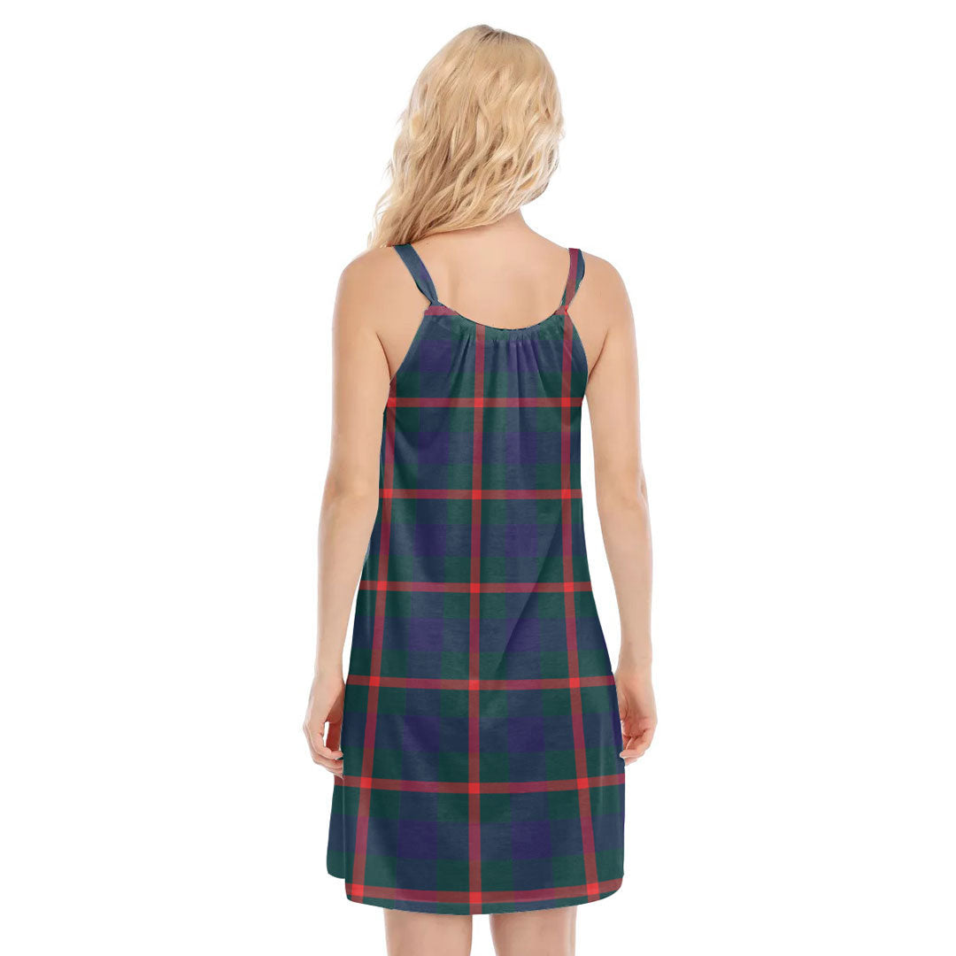 Agnew Modern Tartan Crest O-neck Cami Dress