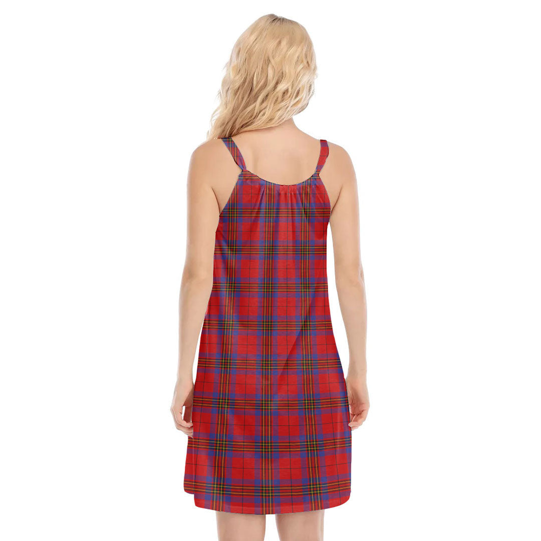 Leslie Modern Tartan Plaid O-neck Cami Dress