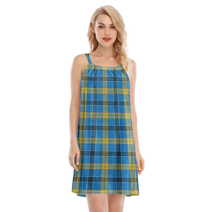 Laing Tartan Plaid O-neck Cami Dress