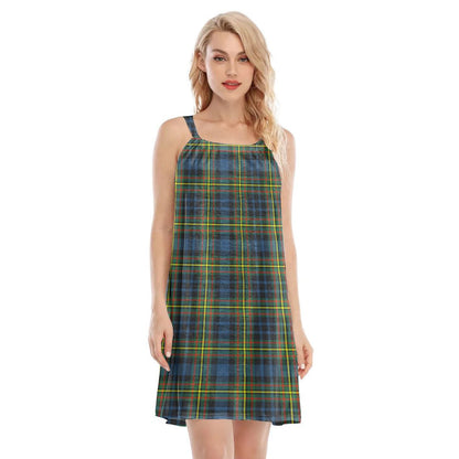 MacLellan Ancient Tartan Plaid O-neck Cami Dress