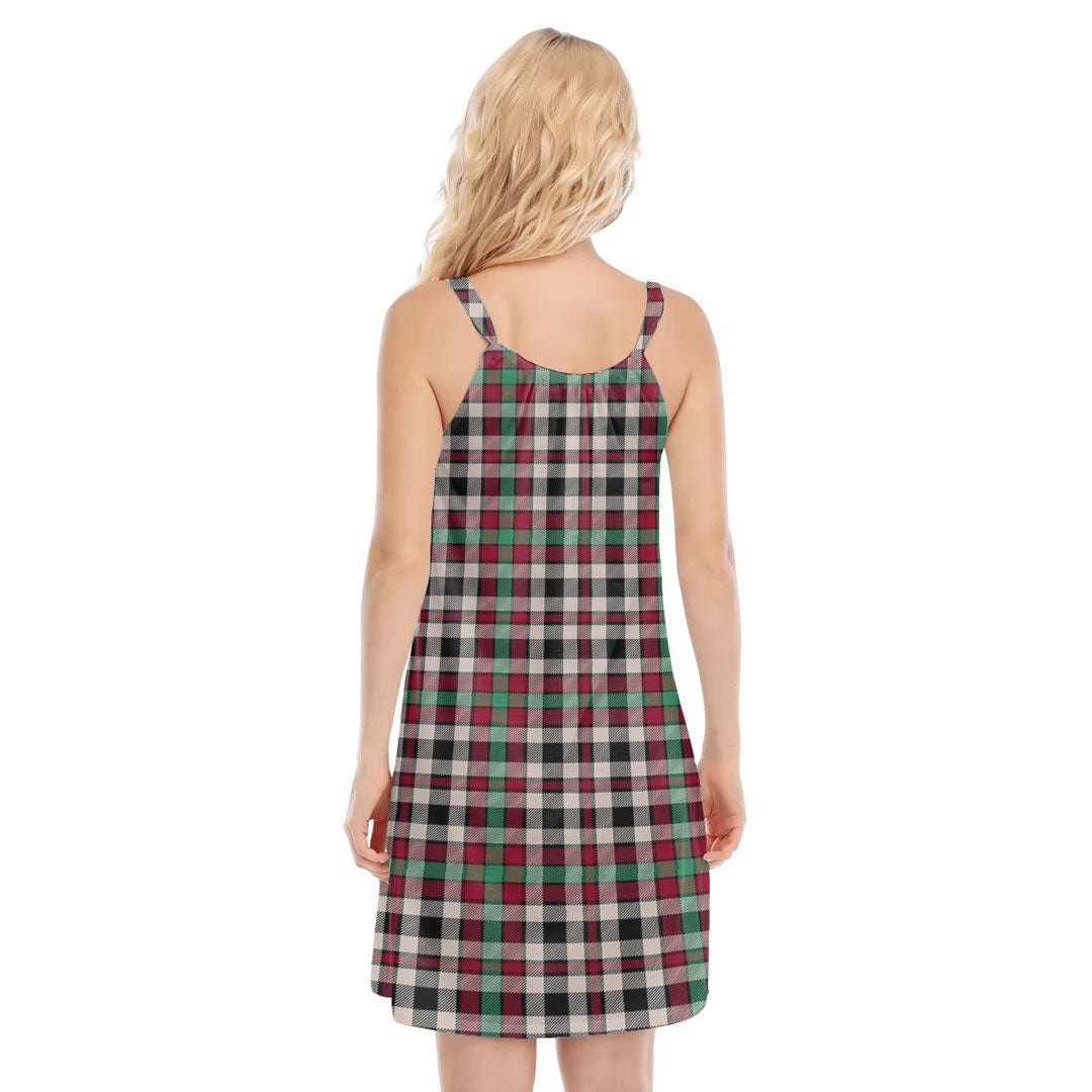 Borthwick Dress Ancient Tartan Plaid O-neck Cami Dress