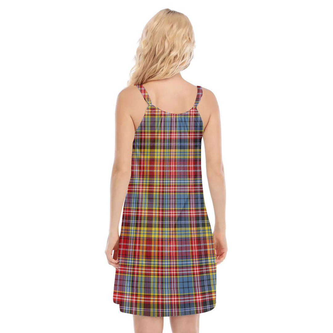 Drummond of Strathallan Tartan Plaid O-neck Cami Dress