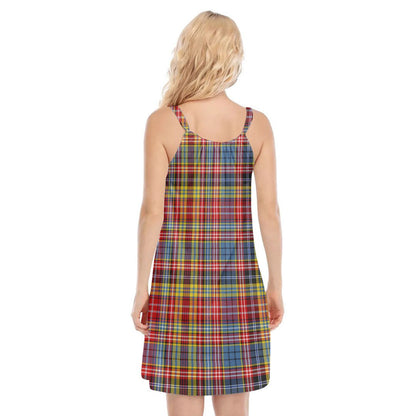 Drummond of Strathallan Tartan Plaid O-neck Cami Dress