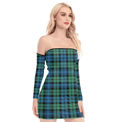 Campbell Ancient 01 Tartan Plaid Off-Shoulder Back Lace-Up Dress