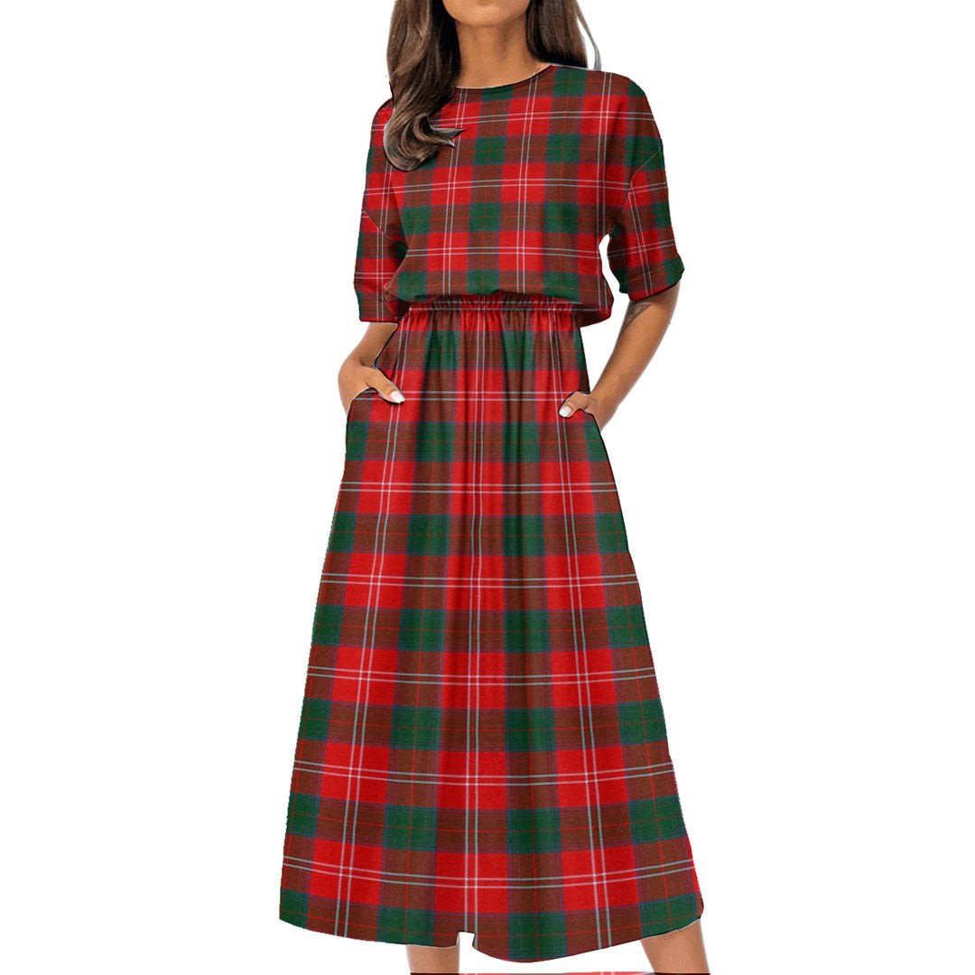 Chisholm Modern Tartan Plaid Women's Elastic Waist Dress