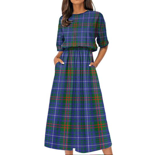 Edmonstone Tartan Plaid Women's Elastic Waist Dress