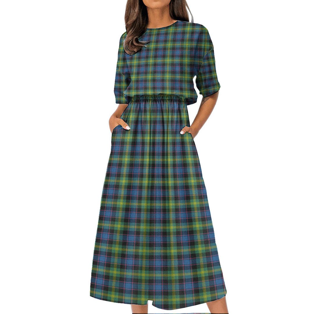 Watson Ancient Tartan Plaid Women's Elastic Waist Dress