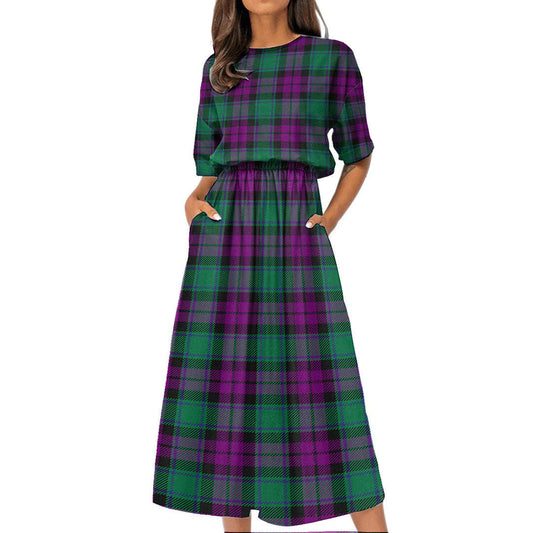 MacArthur Milton Tartan Plaid Women's Elastic Waist Dress