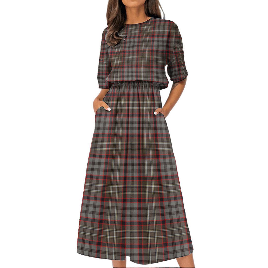 Nicolson Hunting Weathered Tartan Plaid Women's Elastic Waist Dress