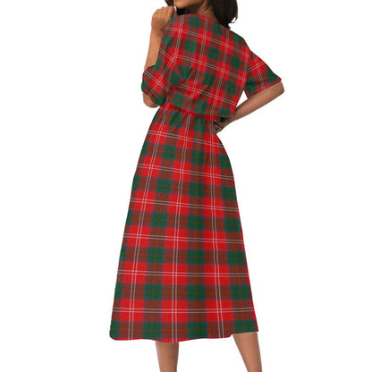 Chisholm Modern Tartan Plaid Women's Elastic Waist Dress