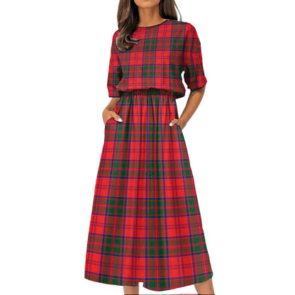 Drummond Modern Tartan Plaid Women's Elastic Waist Dress