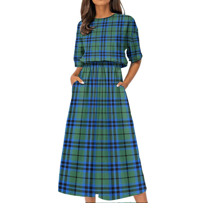 Falconer Tartan Plaid Women's Elastic Waist Dress