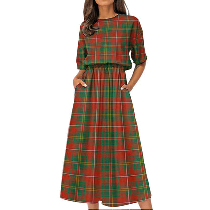 Hay Ancient Tartan Plaid Women's Elastic Waist Dress