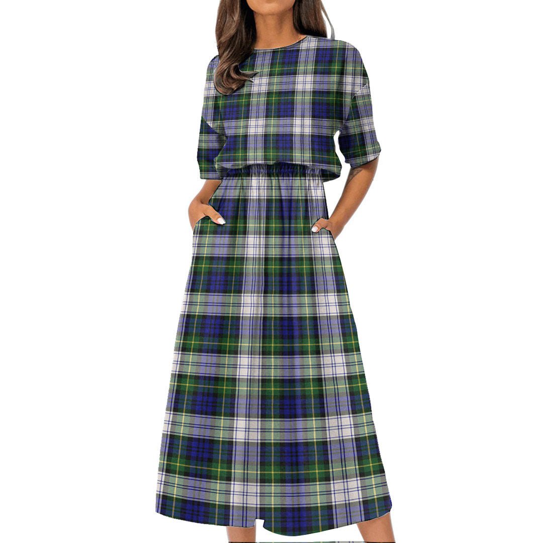 Gordon Dress Modern Tartan Plaid Women's Elastic Waist Dress