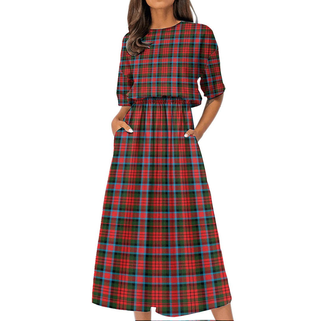 MacDuff Modern Tartan Plaid Women's Elastic Waist Dress