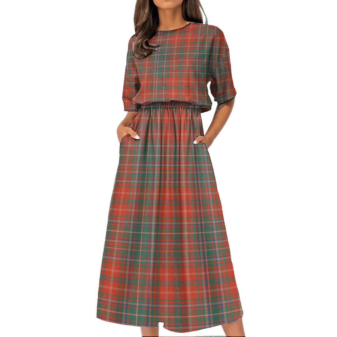 MacDougall Ancient Tartan Plaid Women's Elastic Waist Dress