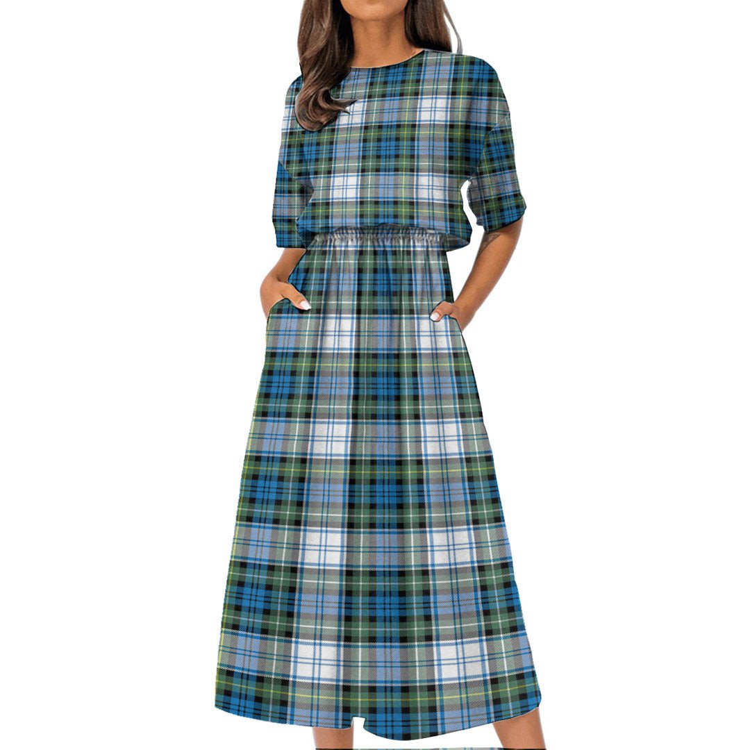 Campbell Dress Ancient Tartan Plaid Women's Elastic Waist Dress