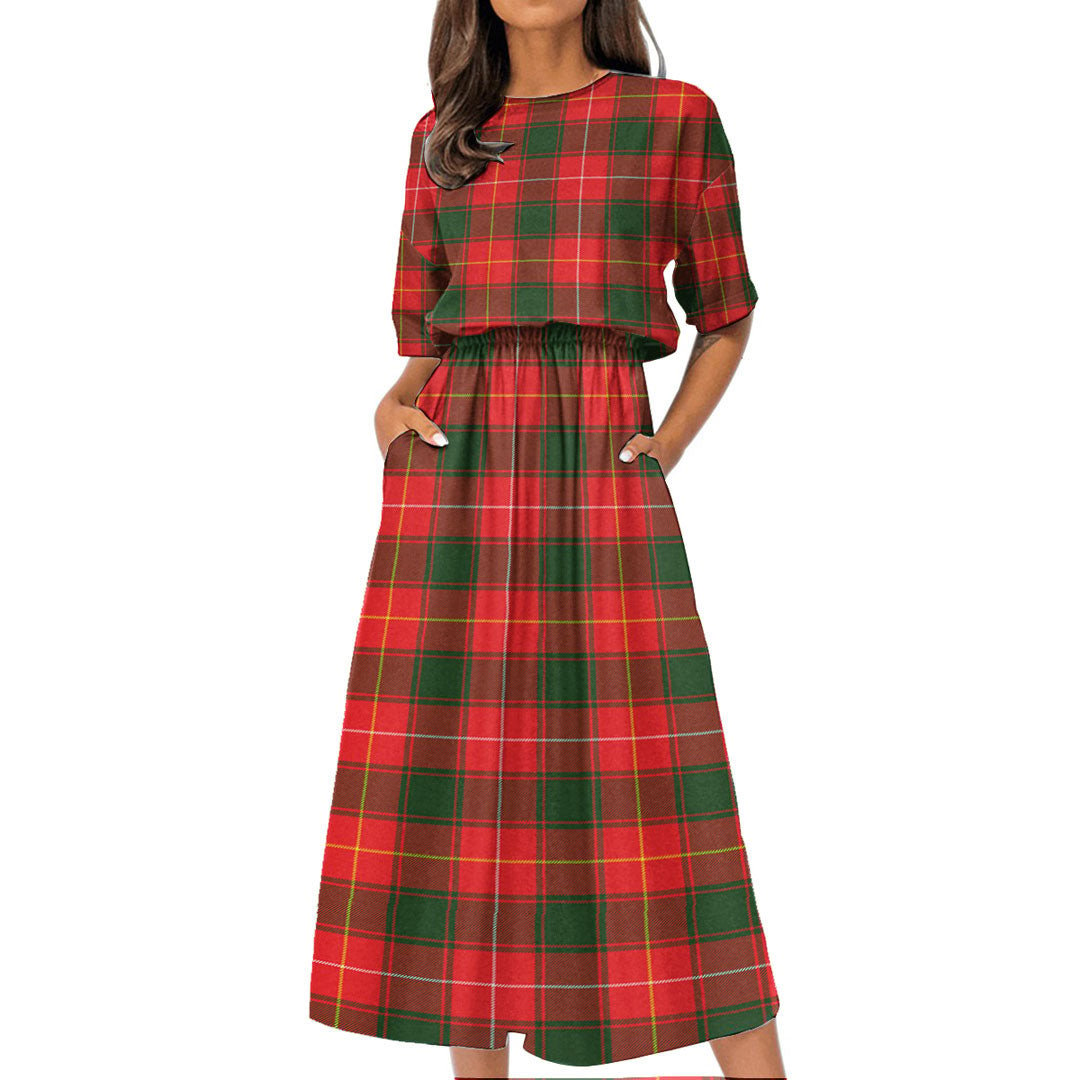 MacFie Tartan Plaid Women's Elastic Waist Dress