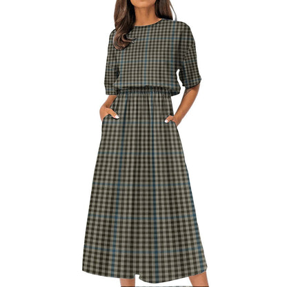 Haig Check Tartan Plaid Women's Elastic Waist Dress