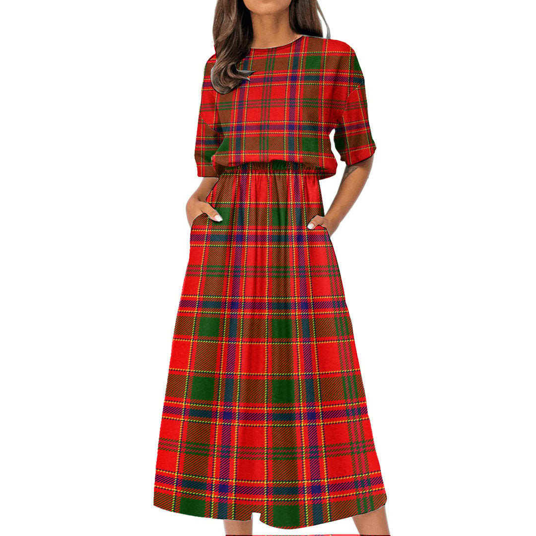 Munro Modern Tartan Plaid Women's Elastic Waist Dress