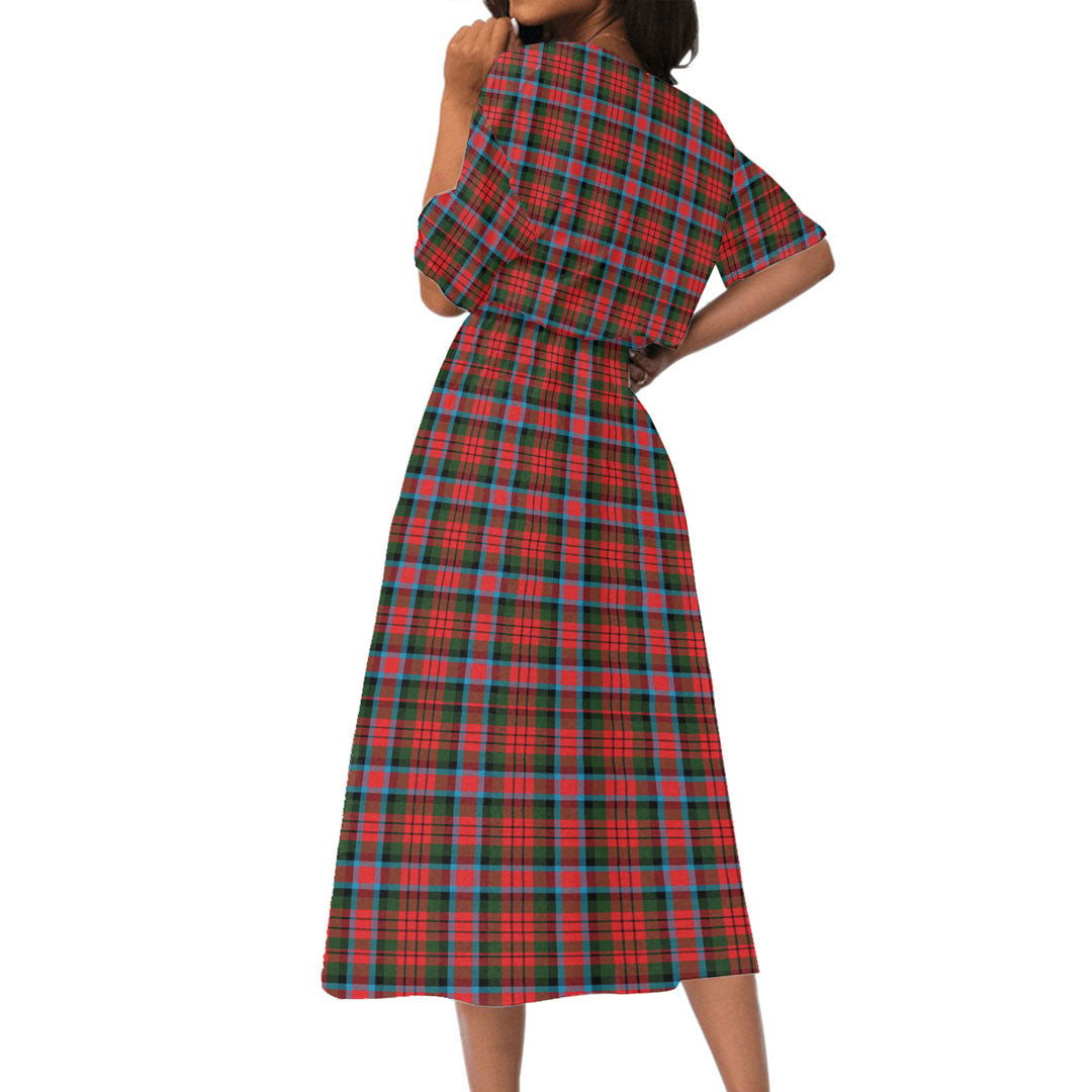 MacDuff Modern Tartan Plaid Women's Elastic Waist Dress