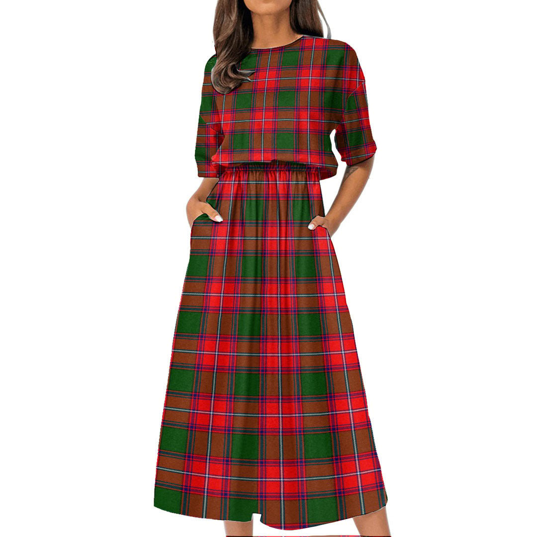 Rattray Modern Tartan Plaid Women's Elastic Waist Dress